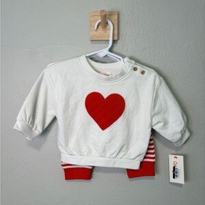 Cat & Jack White Sweatshirt with Red Heart